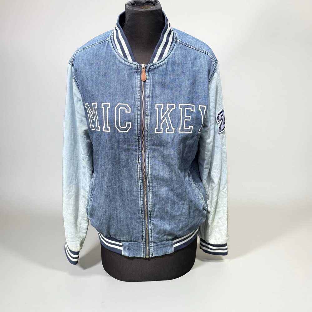 Disney OUR UNIVERSE Mickey Mouse Denim Jean Jacket THE ONE AND ONLY NWT Medium M